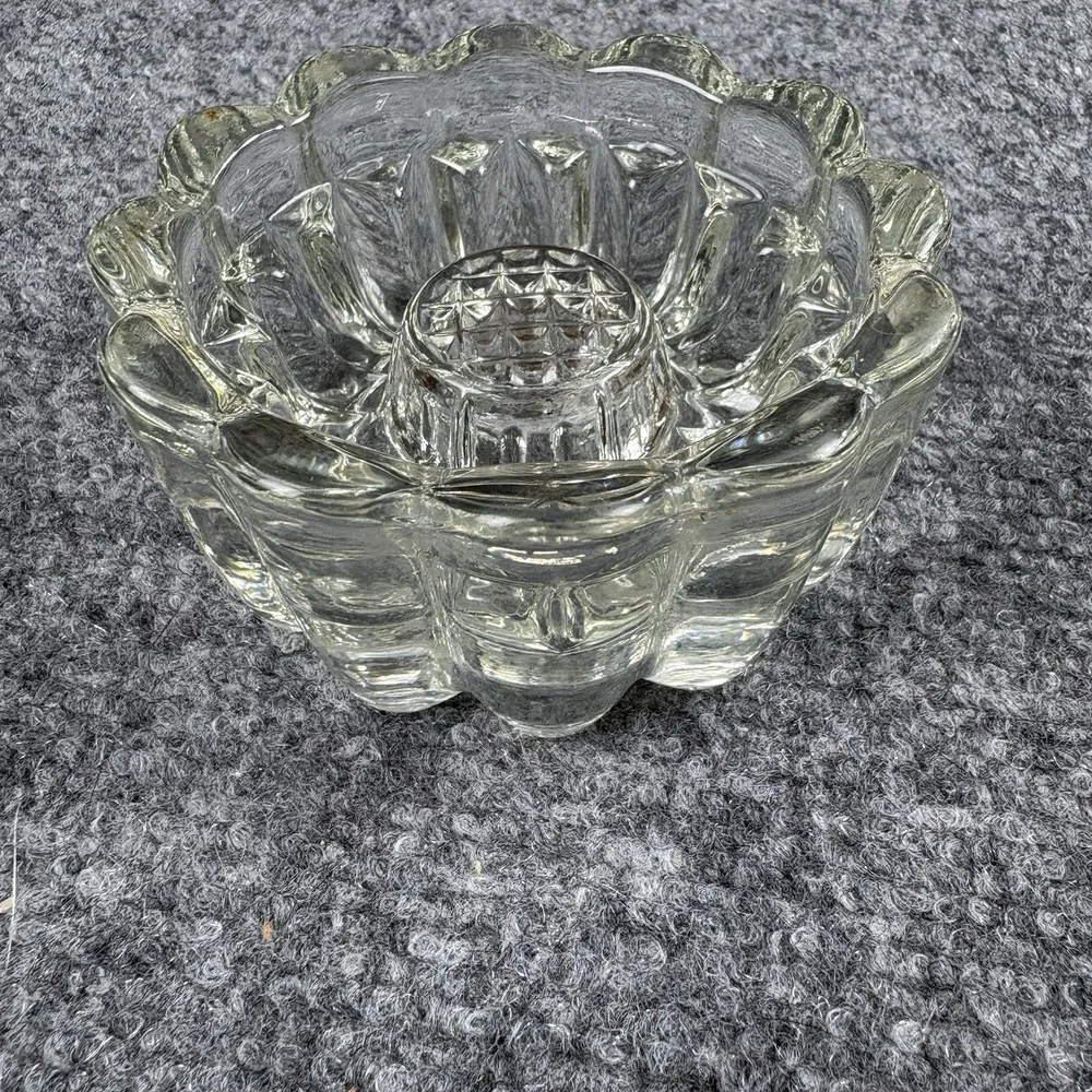 Vintage Princess House Pair of Reversible 3-Way Ribbed Crystal Candle Holders‎